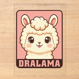 Invitations En Acrylique Conception d'illustration de lama mignon