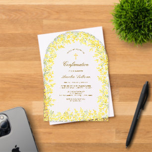 Invitations En Acrylique Confirmation Arche Mimosa