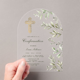 Invitations En Acrylique Confirmation de l'arc d'aquarelle
