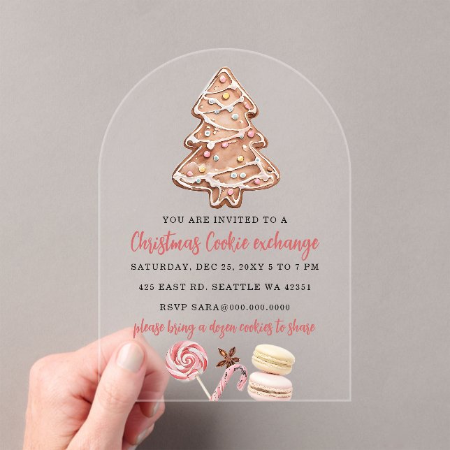 Invitations En Acrylique Cookie Exchange Christmas Party (In situ (ordinateur de poche))