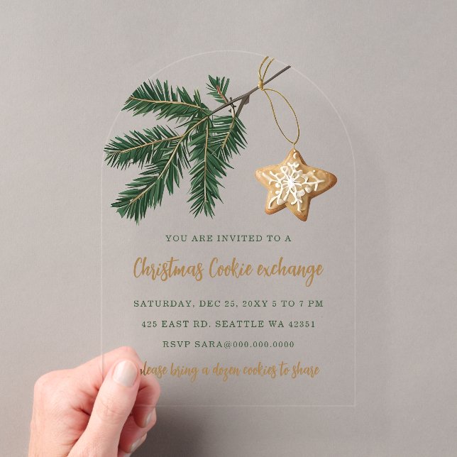 Invitations En Acrylique Cookie Exchange Christmas Party (In situ (ordinateur de poche))