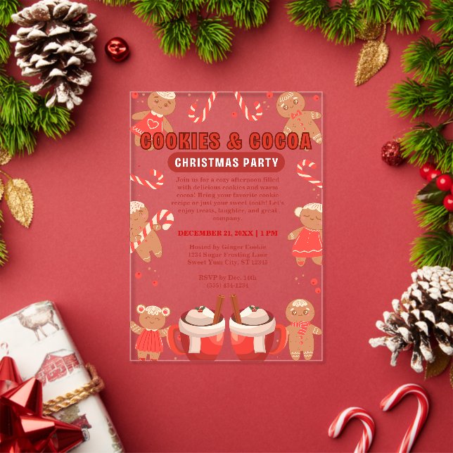 Invitations En Acrylique Cookies & Coca Bar Fête de Noël (Insitu (vacances))