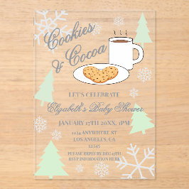 Invitations En Acrylique Cookies & Cocoa Baby Shower