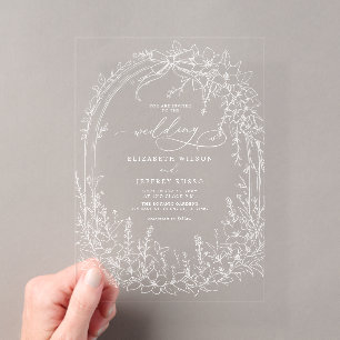 Invitations En Acrylique Coquette Woodland Garden Floral Mariage