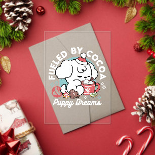 Invitations En Acrylique Cosy Puppy Dreams - Chocolat chaud et Noël