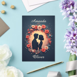 Invitations En Acrylique Couple de mariés romantiques en robe élégante