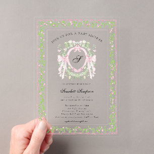 Invitations En Acrylique Couronne botanique grandmelliniale à noeud 