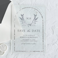 Couronne de laurier argenté Feuilles Mariage Enreg