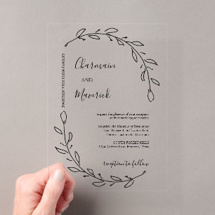 Invitations En Acrylique Couronne de Laurier Mariage
