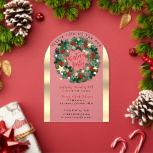 Invitations En Acrylique Couronne de Noël luxueuse gelée