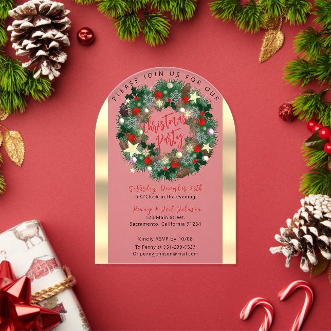 Invitations En Acrylique Couronne de Noël luxueuse gelée (Insitu (vacances))