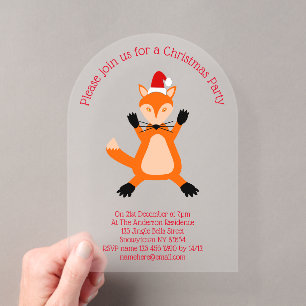 Invitations En Acrylique Coutume Noël Fox Custom
