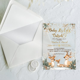 Invitations En Acrylique Deer Cold Baby shower