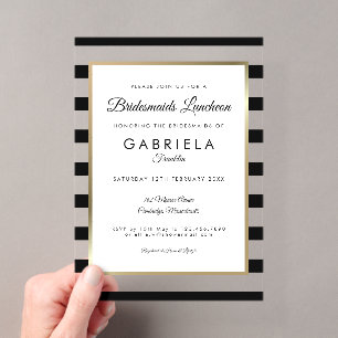 Invitations En Acrylique Déjeuner d'élégantes demoiselles d'honneur à rayur