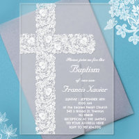 dentelle croix design | Baptême