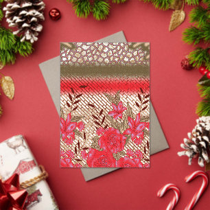 Invitations En Acrylique Design de tissu complexe avec motifs floraux