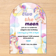 Deux l'Invitation d'anniversaire de la Lune