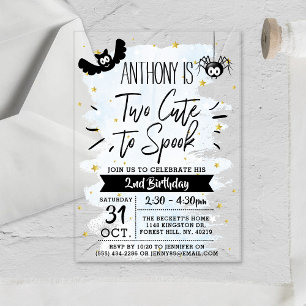 Invitations En Acrylique Deux mignons à parler garçons Halloween 2e anniver