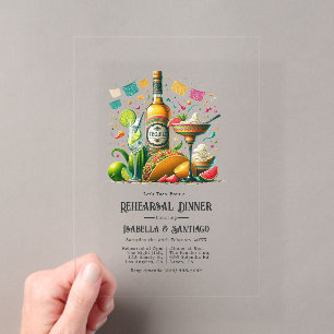 Invitations En Acrylique Dîner de répétition de la Fiesta mexicaine