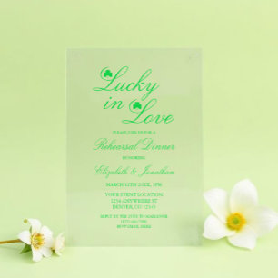 Invitations En Acrylique Dîner De Répétition Lucky In Love