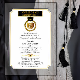 Invitations En Acrylique Diplôme de la Faculté d'Éducation Pomme d'Or Remis