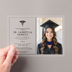 Invitations En Acrylique Diplômé de l'école de médecine moderne Médecin Pro