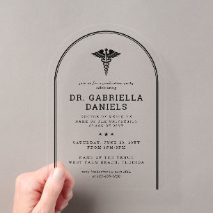 Invitations En Acrylique Diplômé de l'école de médecine moderne Médecin Pro