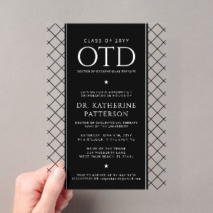 Invitations En Acrylique Diplômé OTD en thérapie occupationnelle