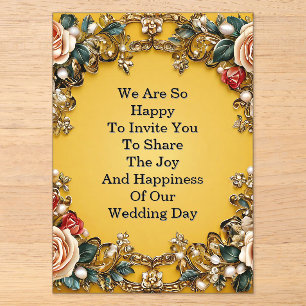 Invitations En Acrylique 🌸 Disposition de mariage floral Jardin Romantique