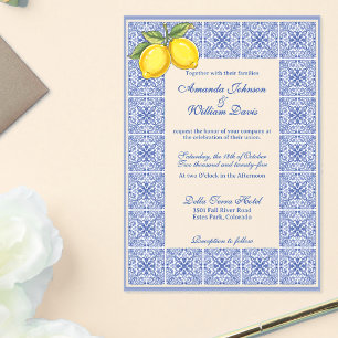 Invitations En Acrylique Dolce Vita - Carreaux italiens et citrons de maria