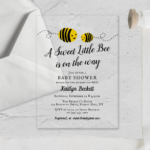 Invitations En Acrylique Douce petite fête de bébé abeille miel