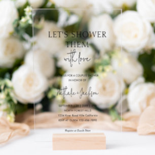 Invitations En Acrylique Douchons-les avec amour Boho Shower Bridal