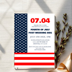Invitations En Acrylique Drapeau Stars & Stripes Fête du 14 juillet BBQ d'a