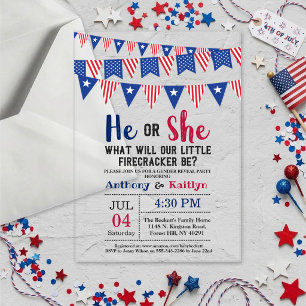 Invitations En Acrylique Drapeaux de bunting 4 juillet Fête de révélation d