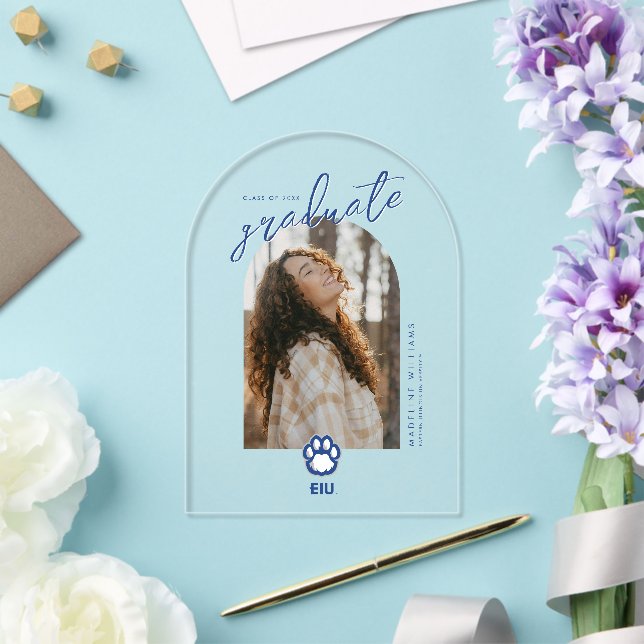 Invitations En Acrylique Eastern Illinois Panthers Empreinte de patte & EIU (Insitu (Mariage))