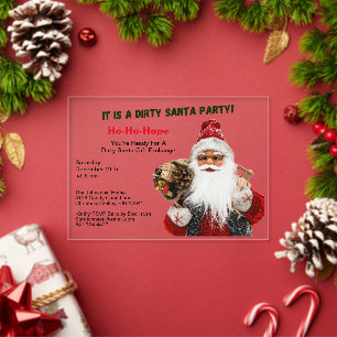 Invitations En Acrylique Échange de cadeaux Classic Dirty Santa
