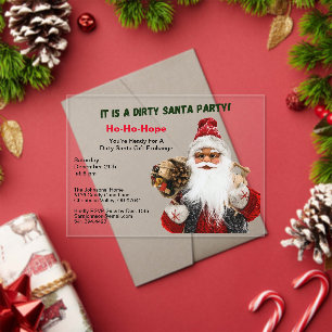 Invitations En Acrylique Échange de cadeaux Père Noël Dirty Classic