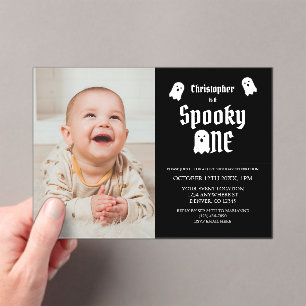 Invitations En Acrylique Éffrayant un 1er anniversaire