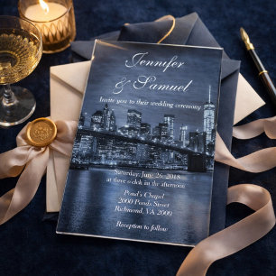 Invitations En Acrylique Élégance de la skyline moderne de NYC