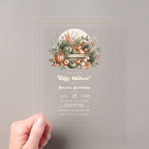Invitations En Acrylique Élégant Baby shower du marché agricole