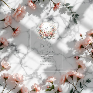 Invitations En Acrylique Élégant Baby shower Floral Bow