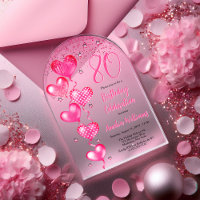 Élégant Ballons de Coeur Rose 80e fête d'anniversa