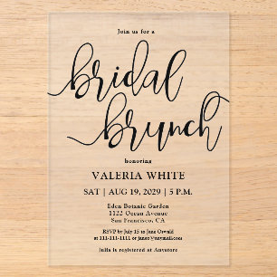Invitations En Acrylique Élégant brunch de mariage minimaliste avec Écritur