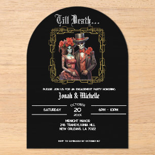Invitations En Acrylique Elegant Día De Los Muertos