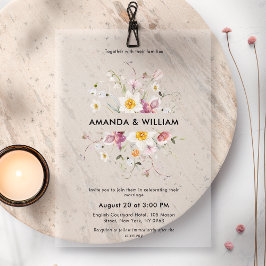 Invitations En Acrylique Elegant Floral Wedding