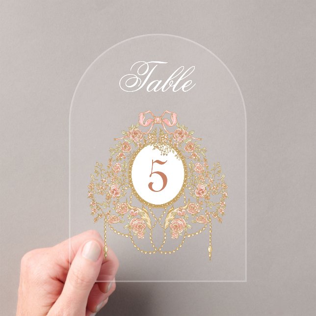Invitations En Acrylique Elegant Frame Acrylic Table Number (In situ (ordinateur de poche))