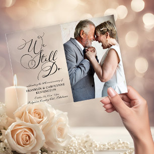 Invitations En Acrylique Elégant mariage Anniversaire Vow Renouveau