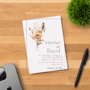 Invitations En Acrylique Élégant mariage bohème de fleurs sauvages d'automn