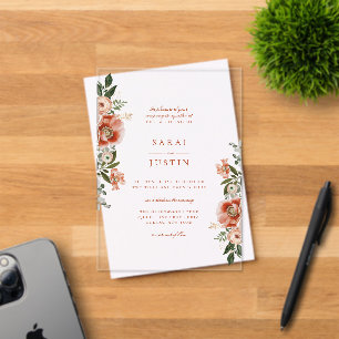 Invitations En Acrylique Élégant Mariage botanique d'automne