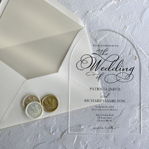 Invitations En Acrylique Élégant Mariage Calligraphie